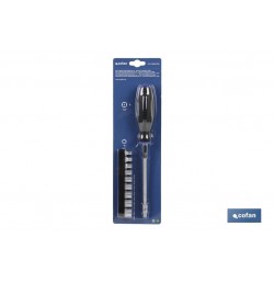 SET DESTORNILLADOR FLEX. + 9 VASOS 1/4 (5-13MM.)
