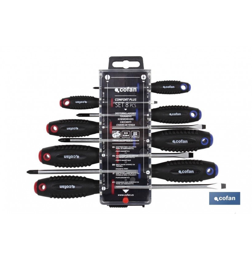 DISPLAY DESTORNILLADORES PLANO-PHILLIPS 8 PCS.