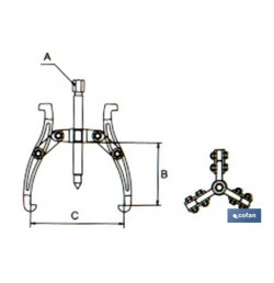 EXTRACTOR 3 GARRAS ARTICULADAS 6 25-160