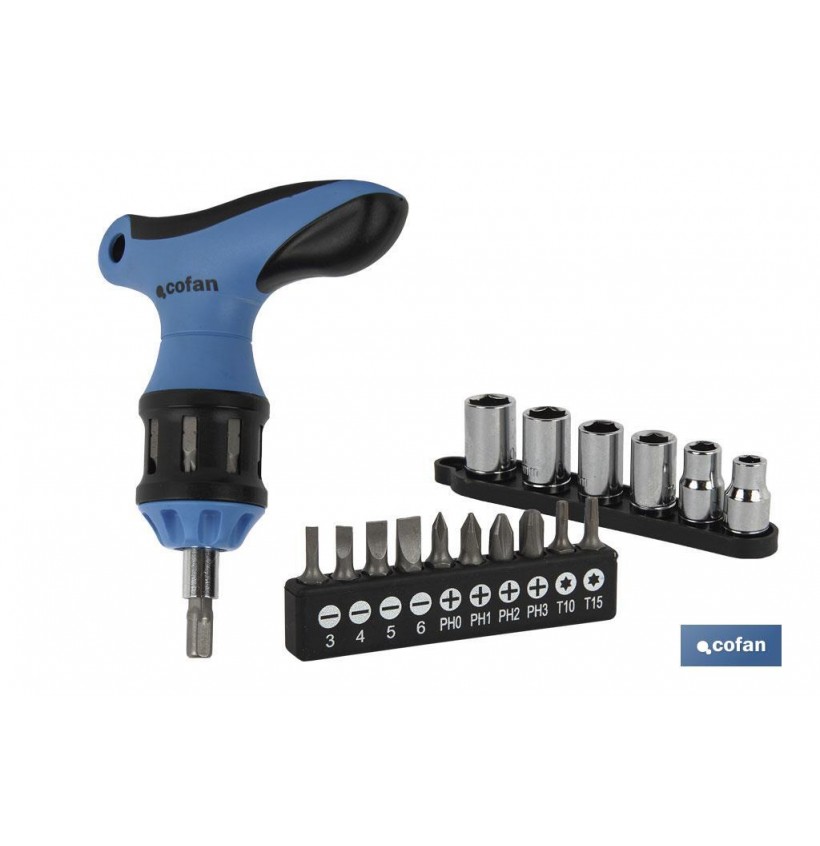 SET DESTORNILLADOR EN T C/ CARRACA 26 PCS