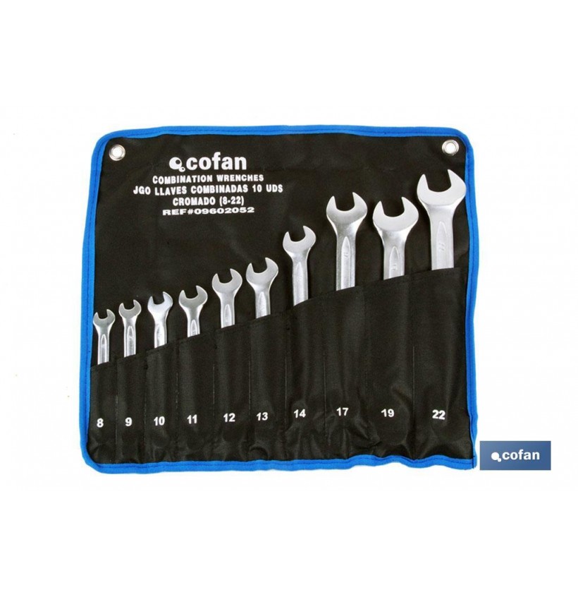 SET 10 PCS LLAVES COMBINADAS DE 8 A 22