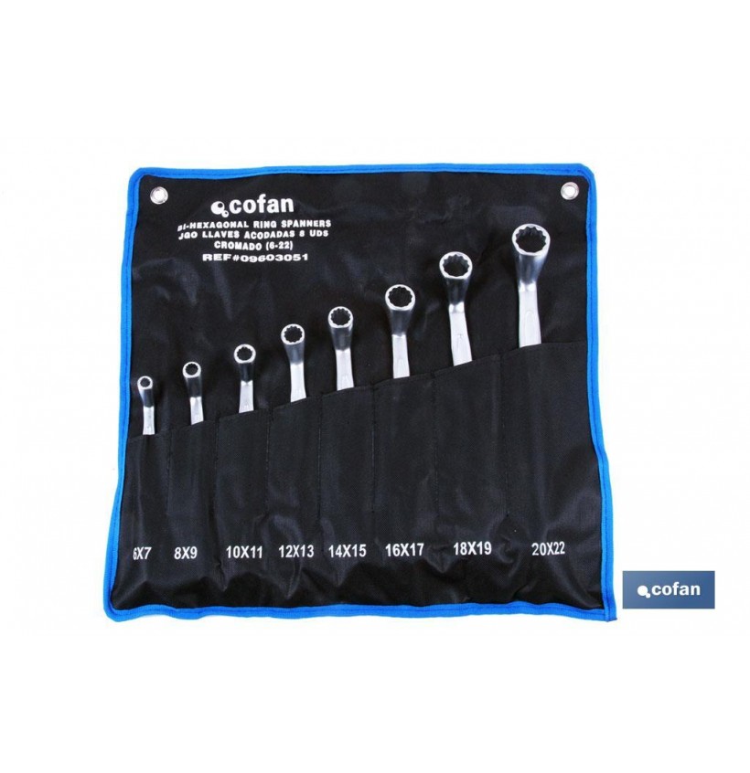 SET 6 PCS LLAVES ACODADAS DE 6-7 A 16-17
