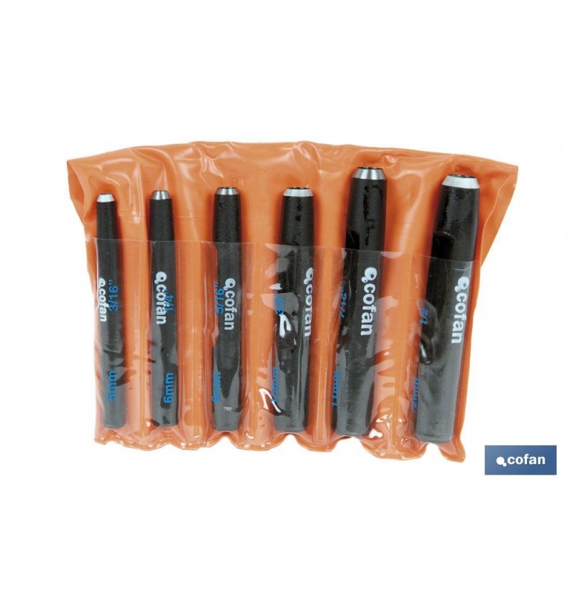 CONJUNTO SACABOCADOS 6 PCS (5 - 12 MM)
