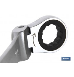 LLAVE COMBINADA ARTICULADA 180º DE CARRACA 12MM