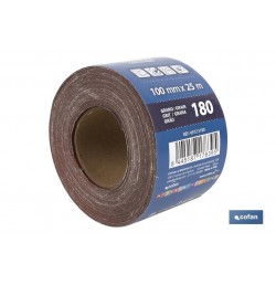 ROLLO LIJA TELA UNIVERSAL 100 X 25 M. G.180