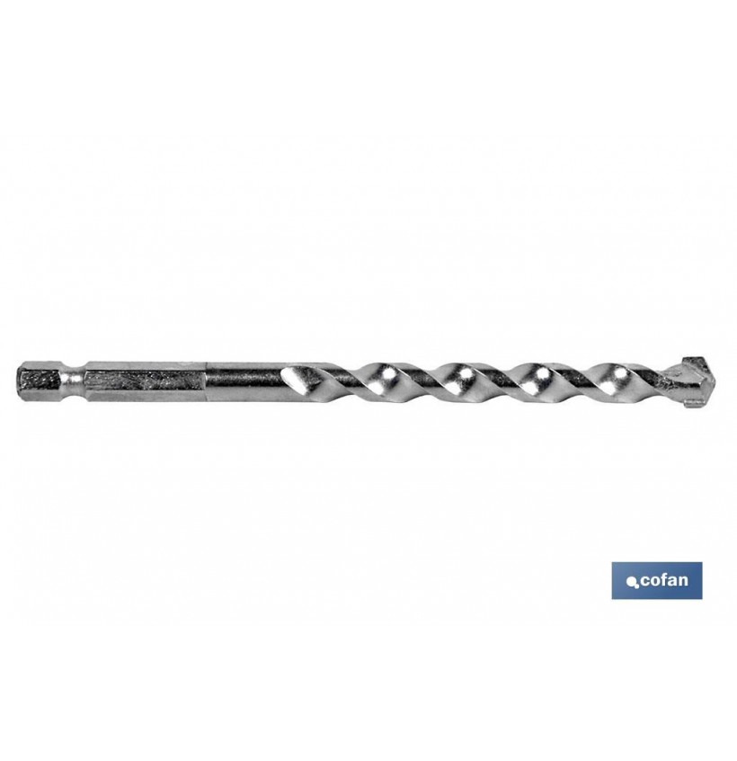 BROCA PROFESIONAL PARA MUROS MANGO HEX. 1/4 10 MM