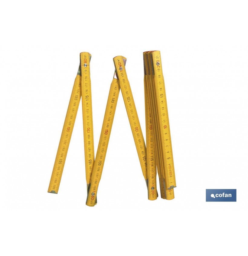 REGLA DE MADERA 2M. COLOR AMARILLO