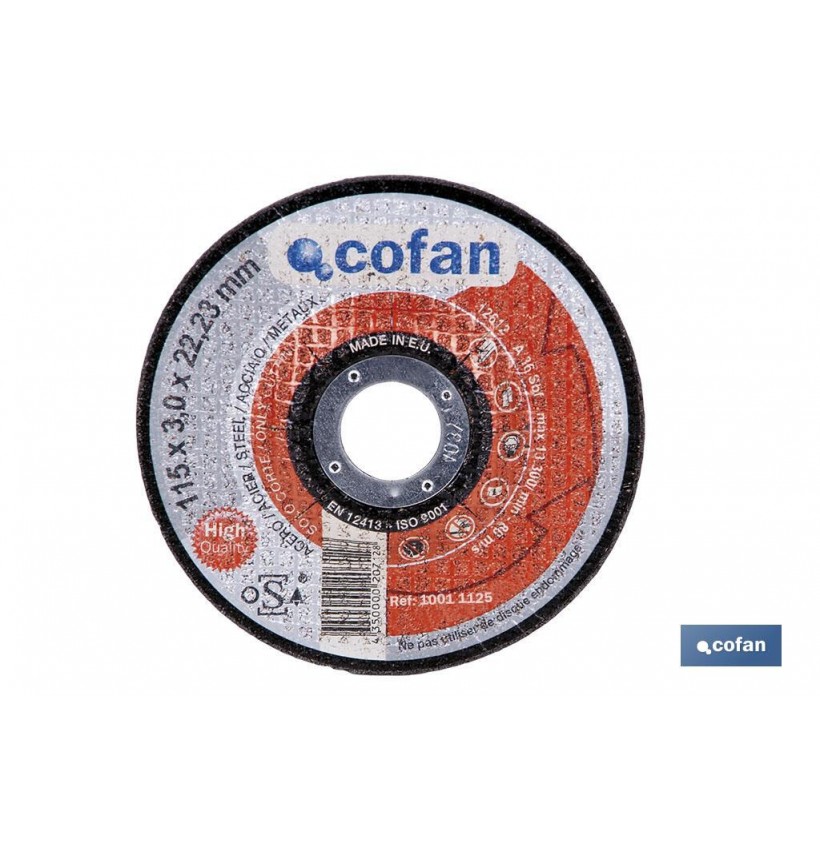 DISCO CORTE - 230X2,5X22,23 METAL PROFES.