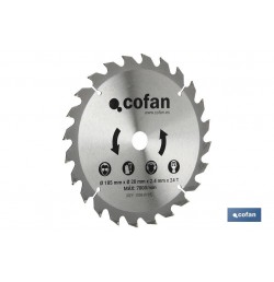 DISCO CORTE PARA MADERA ø185mm x 20mm x 2.4mm x 24T