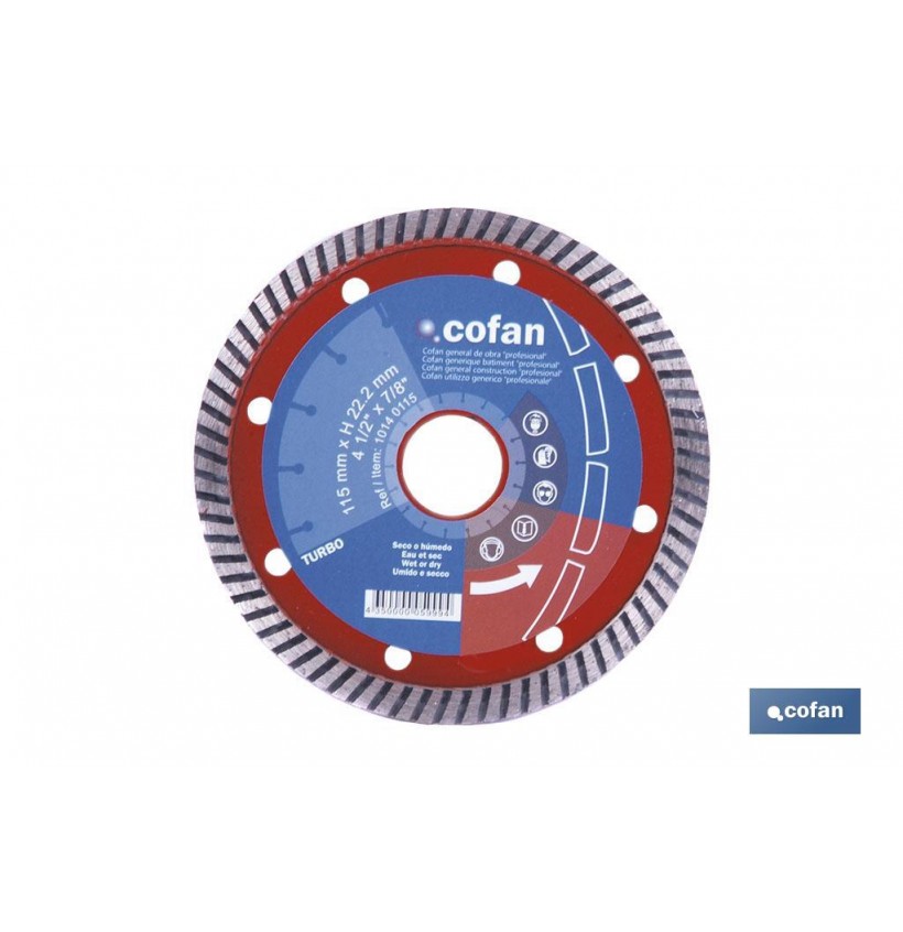 DISCO DIAM.TURBO PROFESIONAL 115MM.