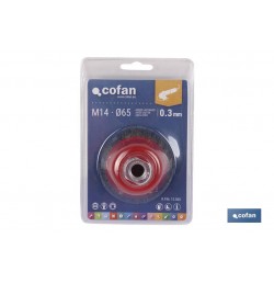 CEPILLO COPA ONDULADO M14 Ø125 A.LATONADO 0.3mm
