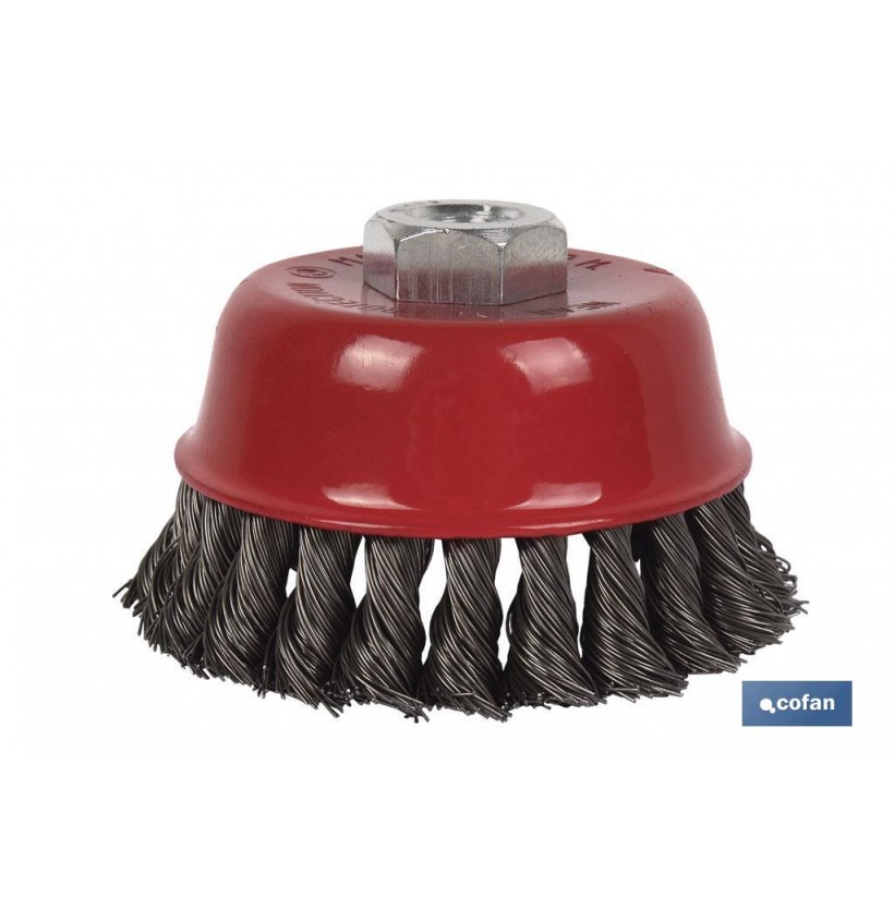CEPILLO COPA TRENZADO M14 Ø125 ACERO 0.3mm