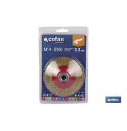 CEPILLO OBLICUO ONDULADO M14Ø100 A.LATON 0.3mm