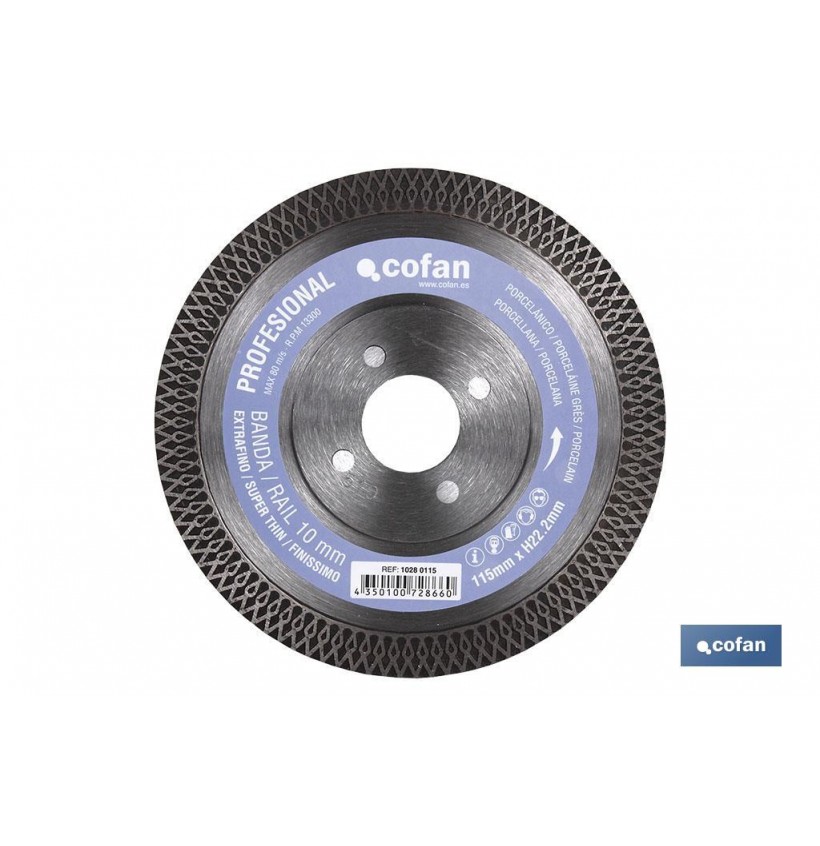 DISCO DIAMANTE PORCELANICO EXTRAFINO H-10mm, 230mm