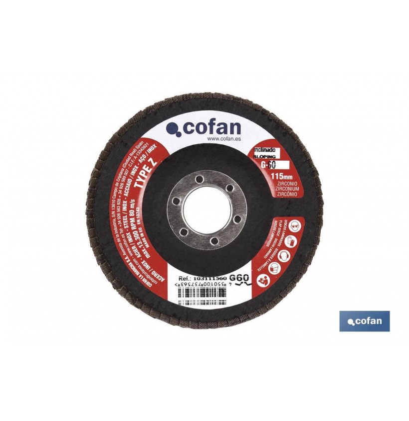 DISCO BASIC LAMINADO CURVO 115 MM. G-120 ZIRCONIO