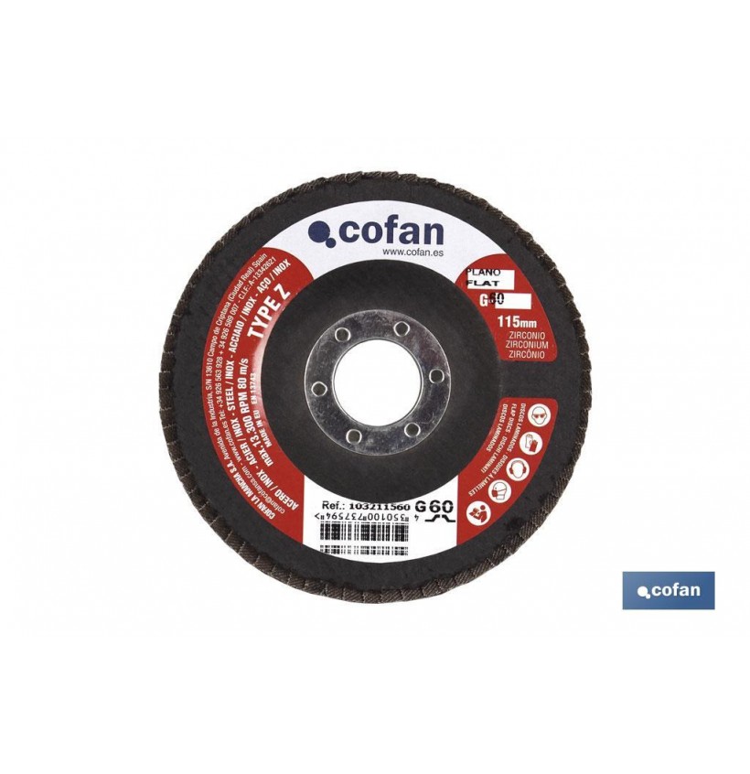 DISCO BASIC LAMINADO PLANO 115 MM. G-120 ZIRCONIO venta unitaria