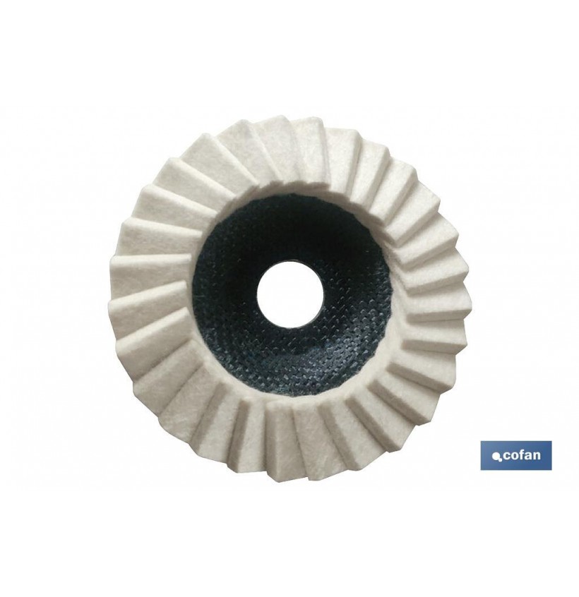 DISCO LAMINAS FIELTRO P/ PULIR Ø115 G-D5/H25
