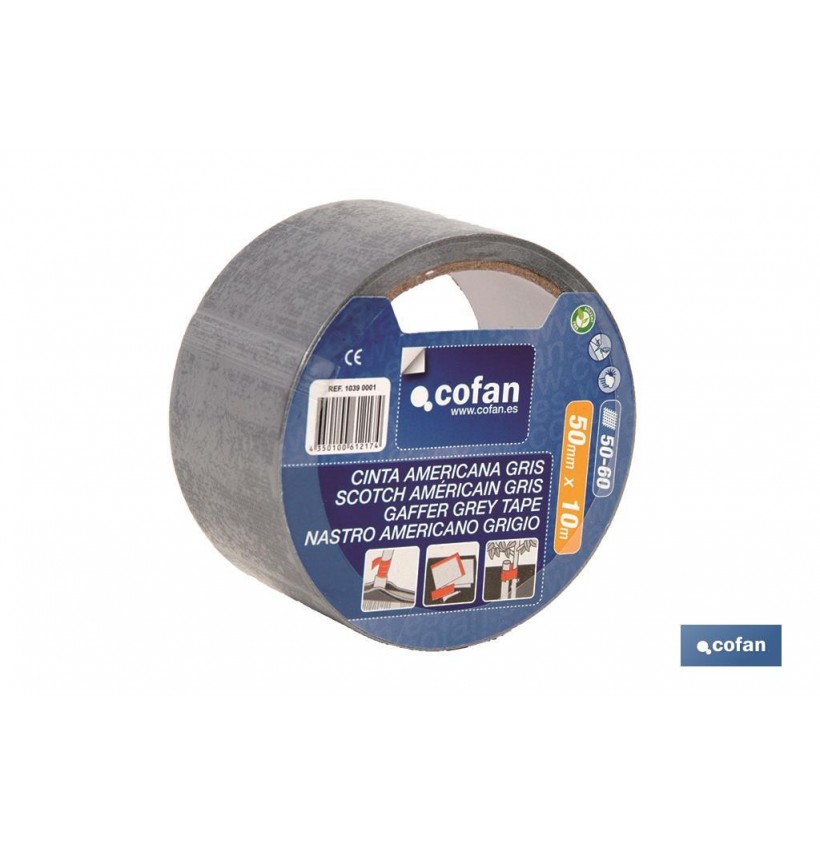 CINTA AMERICANA GRIS 180 MICRAS 50 MM X 50 M