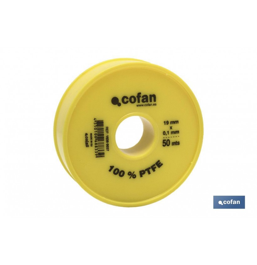 ROLLO 50 MTS CINTA PTFE DE 19mm X 0,10mm
