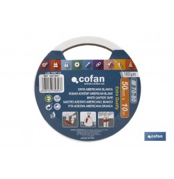 CINTA AMERICANA BLANCA 180 MICRAS 50 MM X 10 M