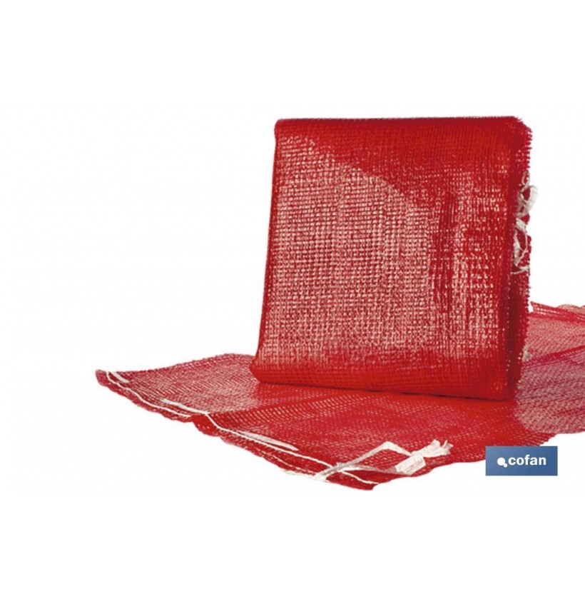 PACK DE 10 SACOS DE POLYMESH 55X83 CM ROJO CON PASADOR