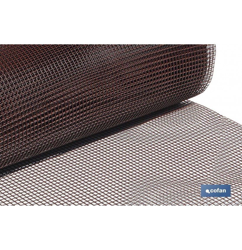 MALLA PLAST. CUADRADA JARDIN 10mm MARRON 1x25m