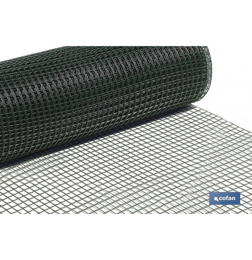 MALLA PLAST. CUADRADA JARDIN 20mm VERDE 1x25m