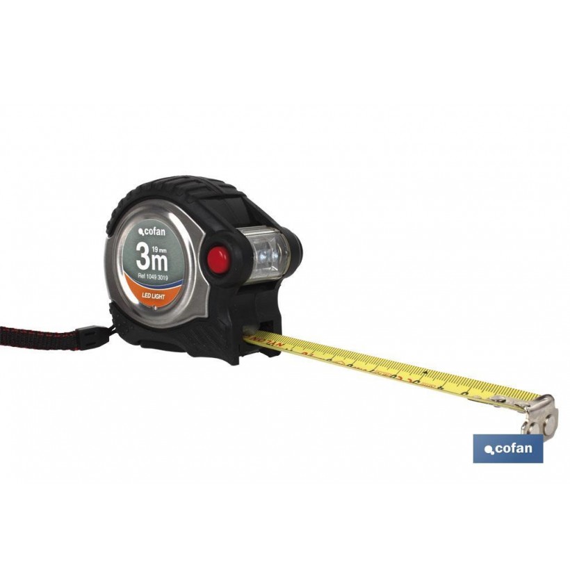 FLEXÓMETRO SUPER IMÁN Y LED 19 MM X 3 M