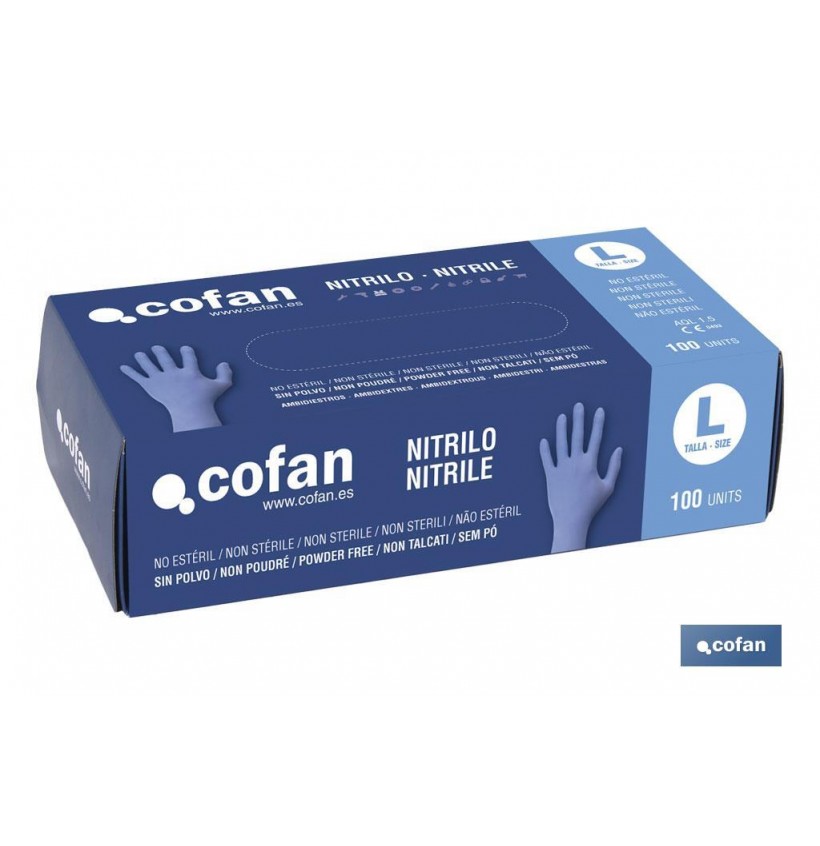 CAJA 100 UNDS. GUANTES DE NITRILO T- L