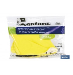 GUANTE DE LÁTEX AMARILLO FLOCADO TALLA 6 VENTA UNITARIA