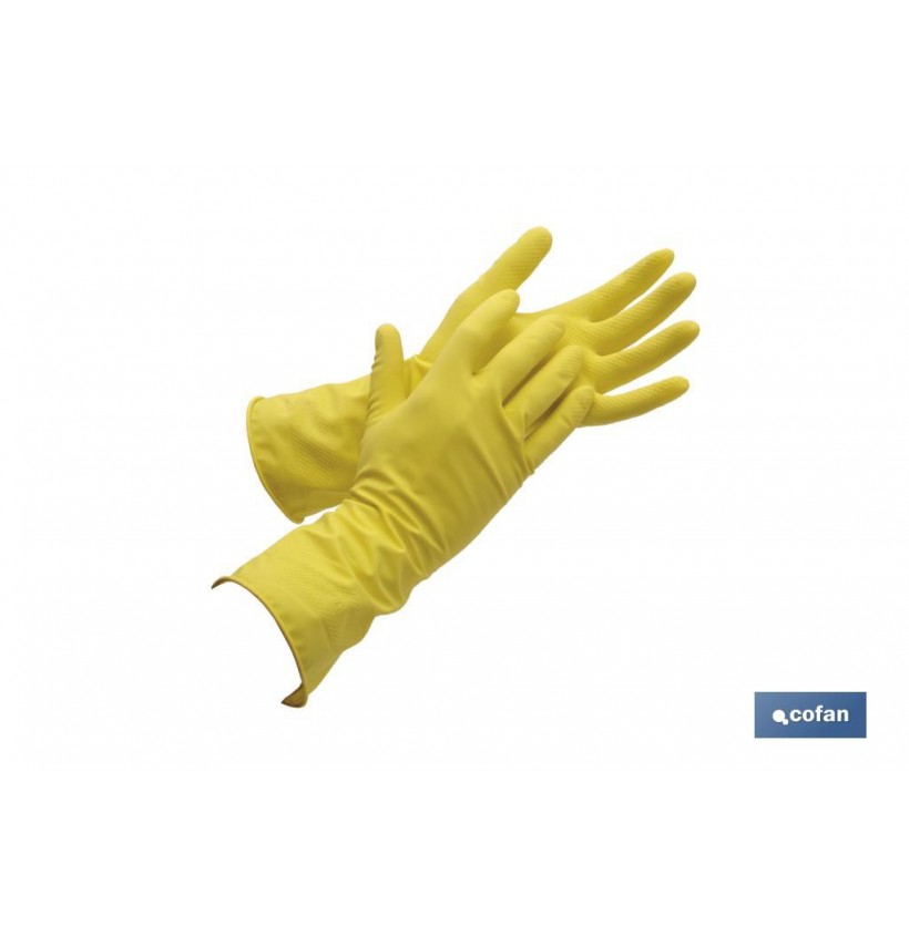 GUANTE DE LÁTEX AMARILLO FLOCADO TALLA 9 VENTA UNITARIA