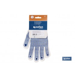 GUANTE 100% NYLON C/PUNTITOS PVC T-8