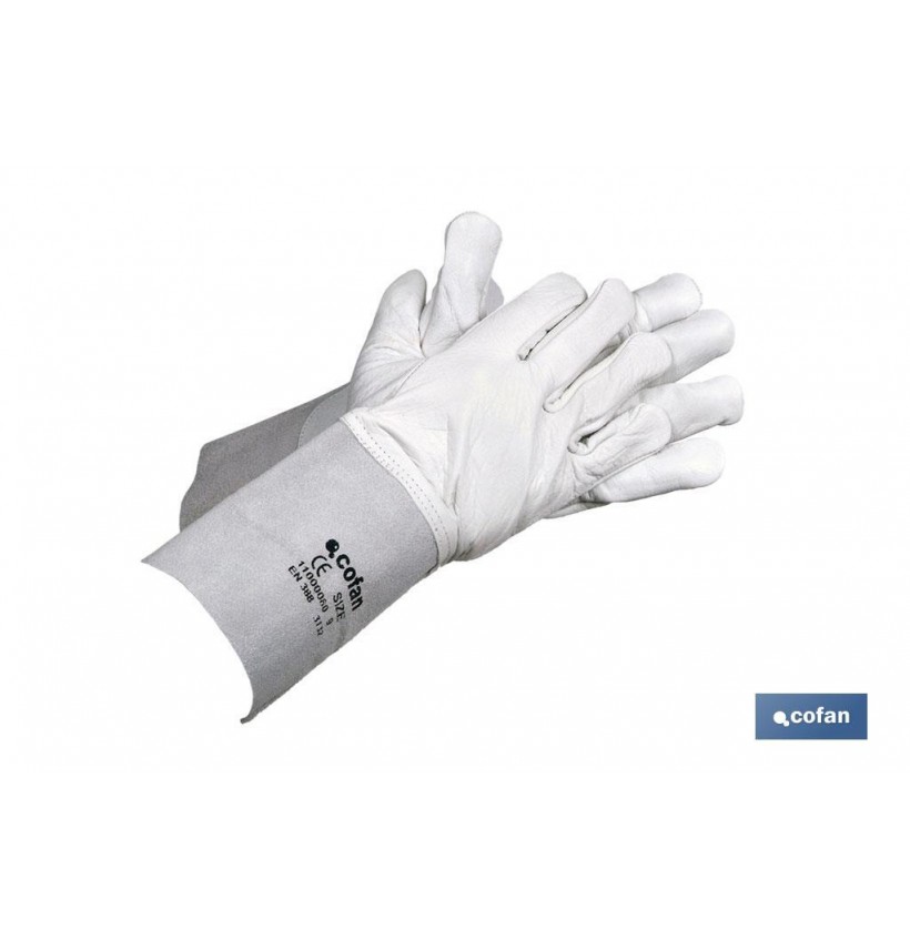 GUANTE VACUNO C/MANGUITO 13CMS T-9