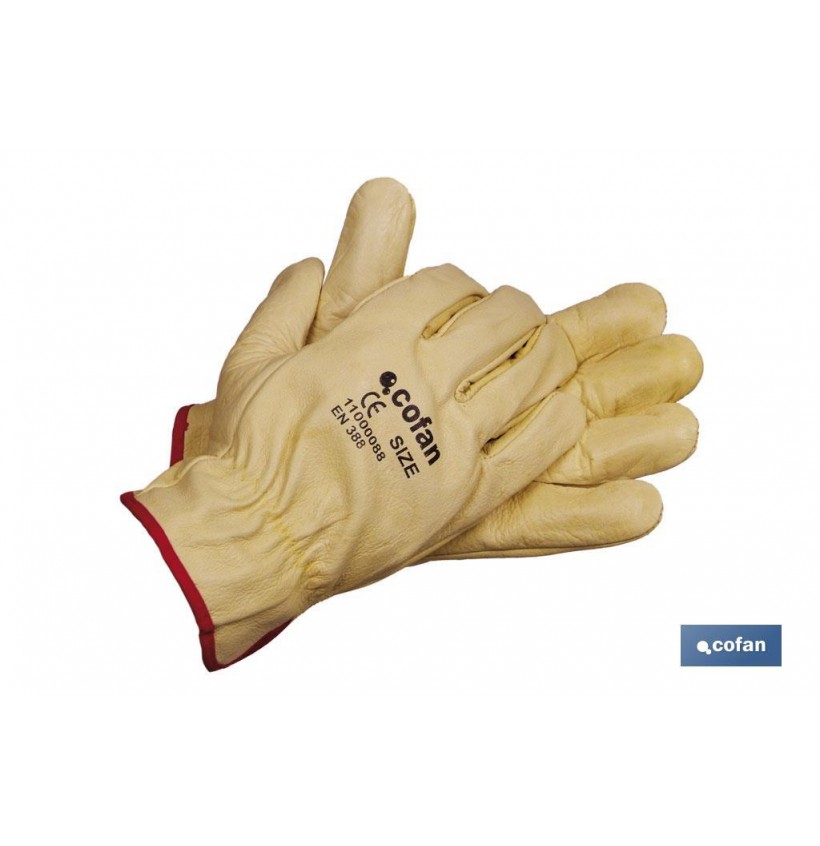 GUANTES PIEL VACUNO AMARILLO T-8