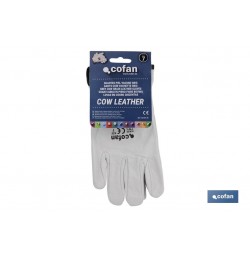 GUANTES PIEL VACUNO GRIS T-8