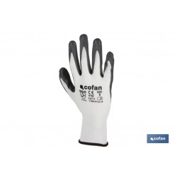 BLÍSTER DE GUANTE DE NITRILO 100 % IMPREGNADO DE PU GRIS TALLA 10  VENTA UNITARIA