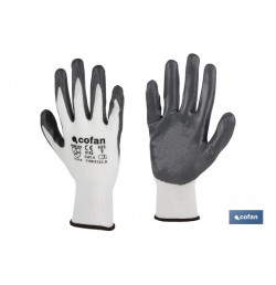 BLÍSTER DE GUANTE DE NITRILO 100 % IMPREGNADO DE PU GRIS TALLA 9 VENTA UNITARIA