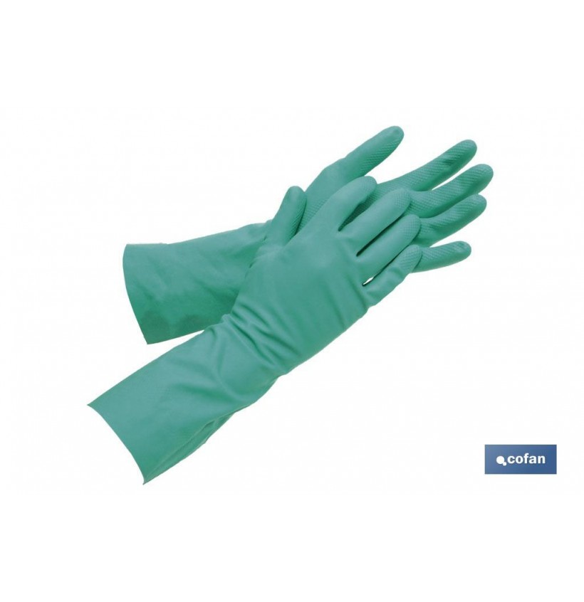 GUANTE DE NITRILO VERDE SIN SOPORTE TALLA 75 (M)  VENTA UNITARIA