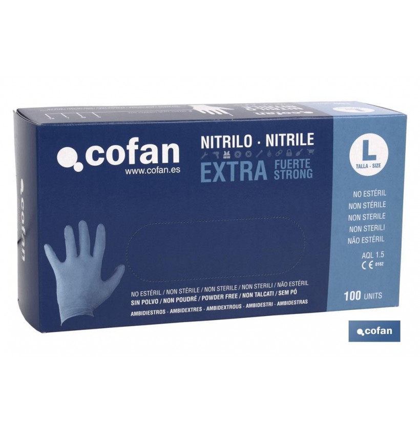 CAJA 100 UDS. GUANTES NITRILO EXTRA FUERTE T - M