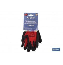 GUANTE IMPREGNADO SANDY COATED ROJO/NEGRO TALLA 7 VENTA UNITARIA