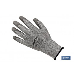 GUANTE ANTICORTE IMPREGNADO PU GRIS T-9 venta unitaria