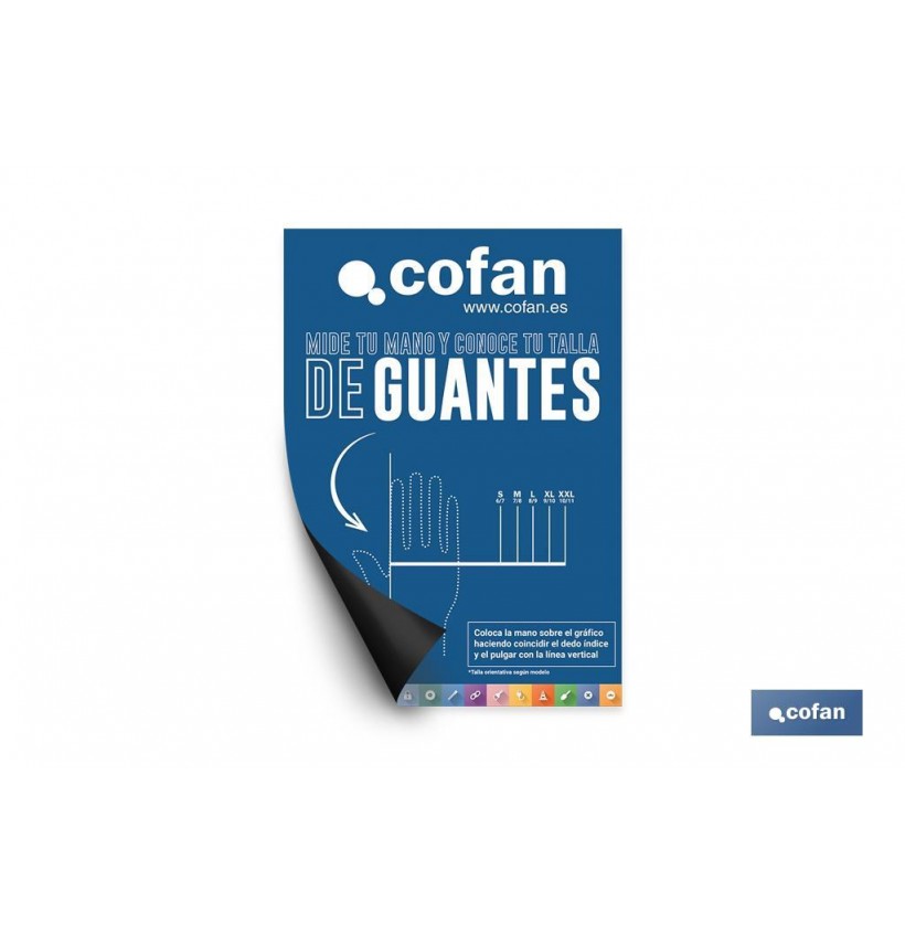 CARTEL IMANTADO 297X210 MM  MEDIDOR TALLA DE GUANTES