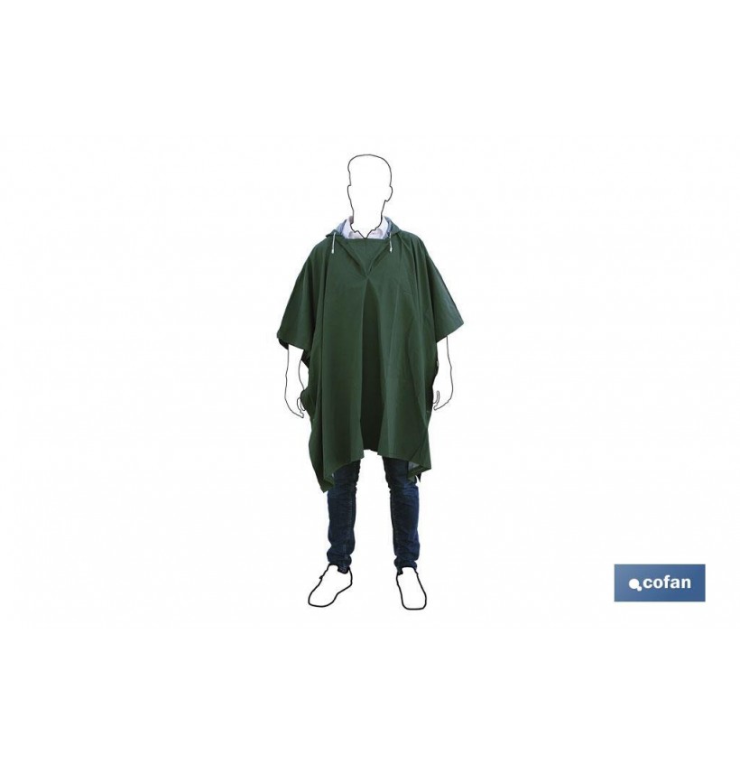 PONCHO DE AGUA VERDE PVC/POLIESTER TALLA ÚNICA