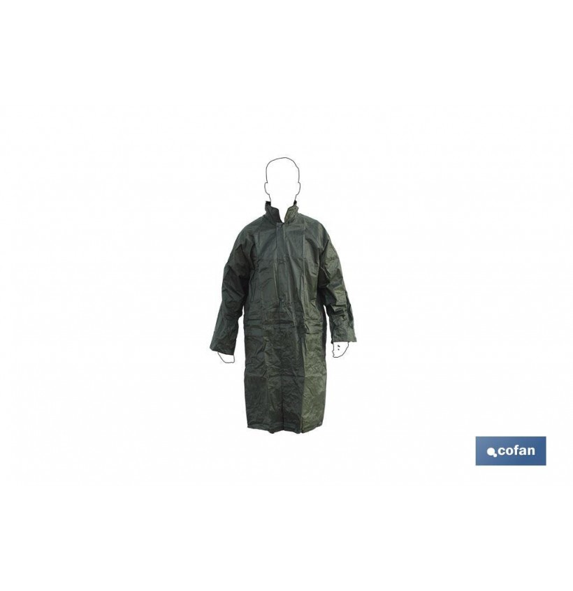 ABRIGO DE LLUVIA VERDE POLIESTER/PVC TALLA-L