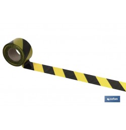 CINTA BALIZAM. AMARILLA/NEGRA 80MM X 200MTS