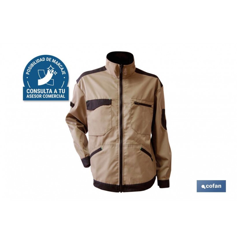 CHAQUETA TRABAJO BENZ 280gms/m BEIS-NEGRO T-S