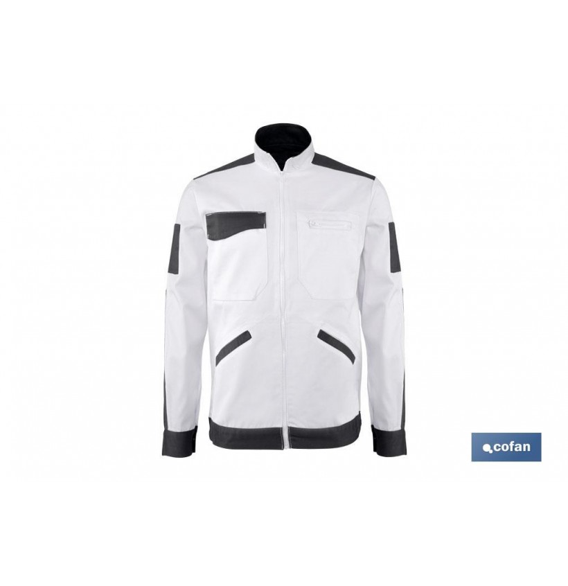 CHAQUETA TRABAJO BENZ 280gms/m BLANCO-NEGRO T-XXL