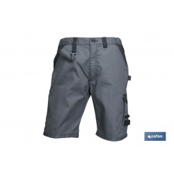 BERMUDAS DE TRABAJO POULSEN 280gms/m GRIS-NEGRO T-48