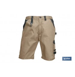 BERMUDAS DE TRABAJO POULSEN 280gms/m BEIS-NEGRO T-50