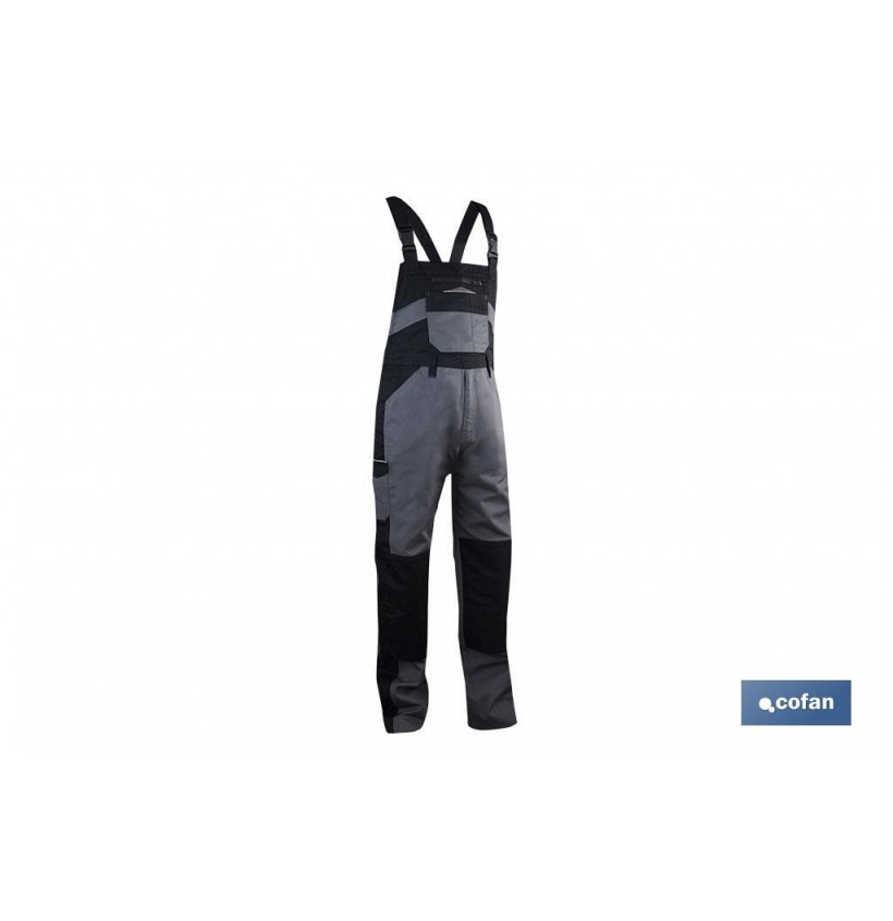 PETO TIRANTES DE TRABAJO SINJOU 280gms/m GRIS-NEGRO T-S